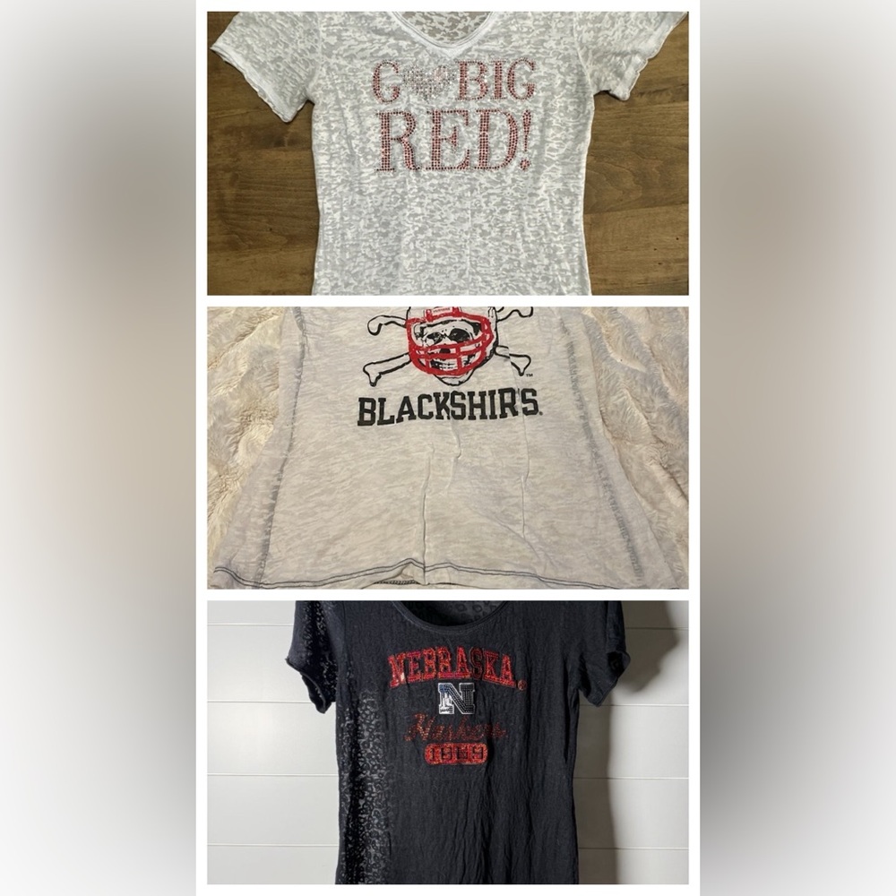 IN SEARCH OF!!! Nebraska Husker women’s burnout shirts.
